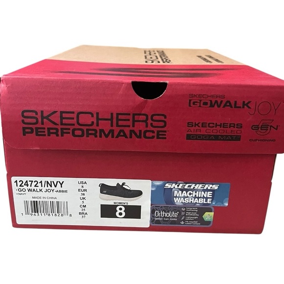 SKECHERS Go Walk Joy Abbie Size 8 Navy Blue Knit Upper Comfort Walking Shoe - Picture 2 of 11